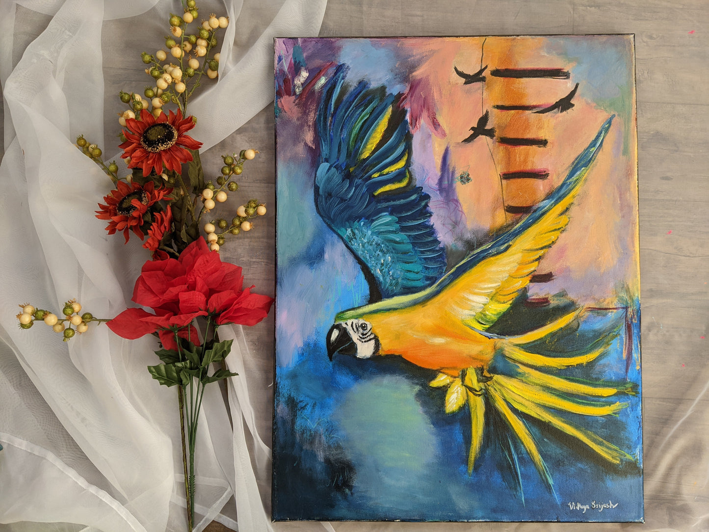 Freedom of Wings(Available @https://helloart.com/collections/vidhya-srijesh)